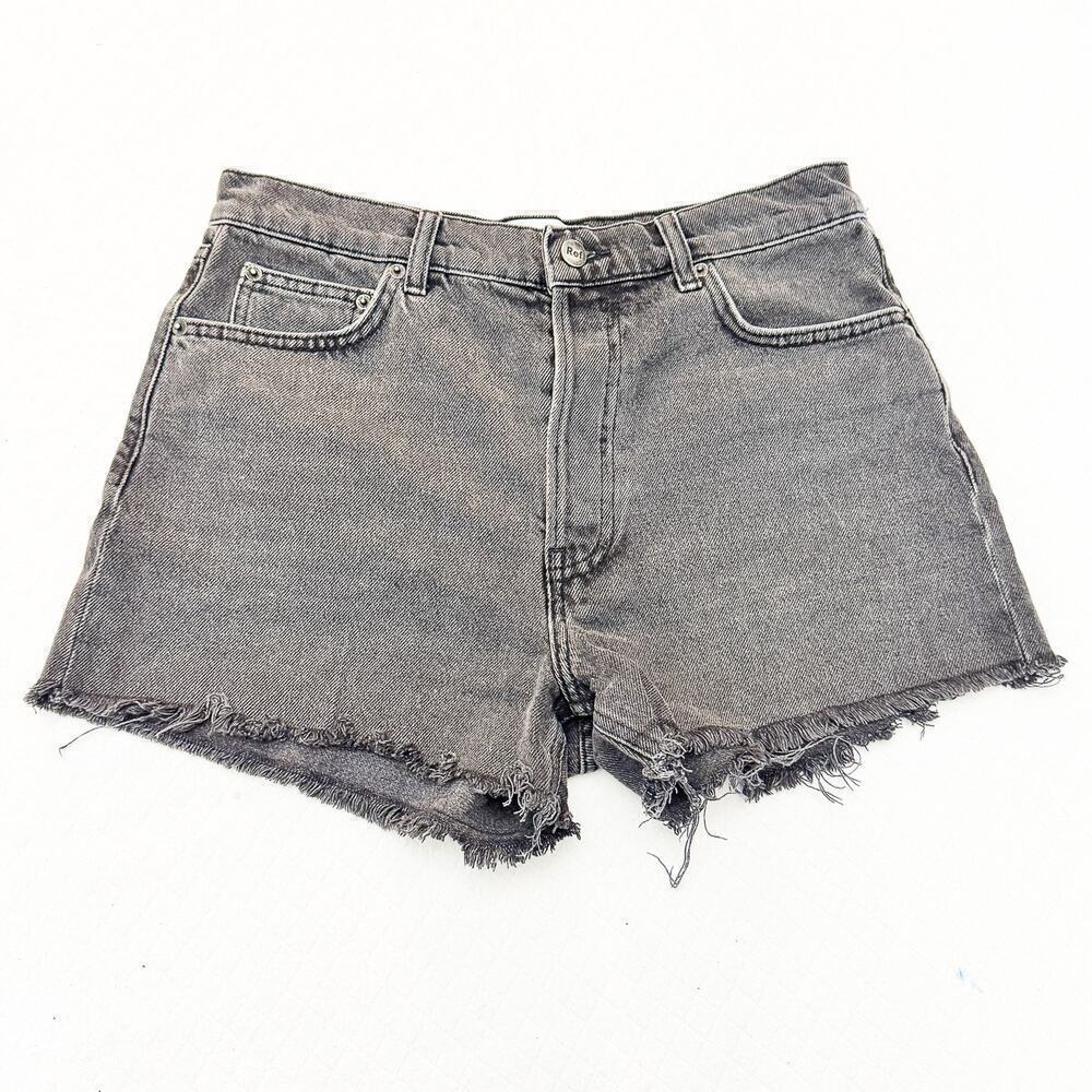 Reformation Button Fly Raw Hem Denim Cutoff Short Jeans Seine Size 27